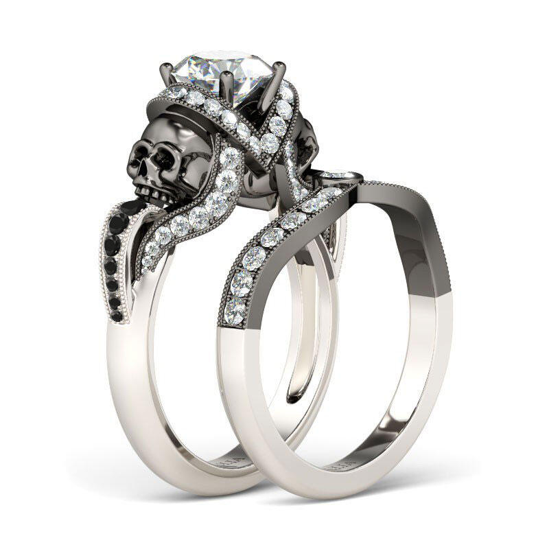Two Tone Round Cut Sterling Silver