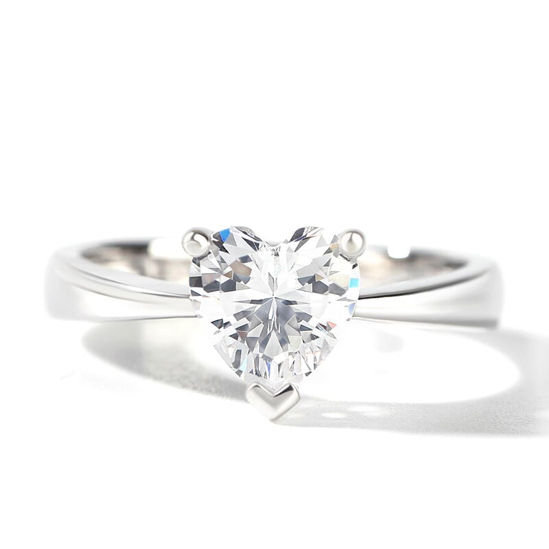 Heart Cut Sterling Silver Ring