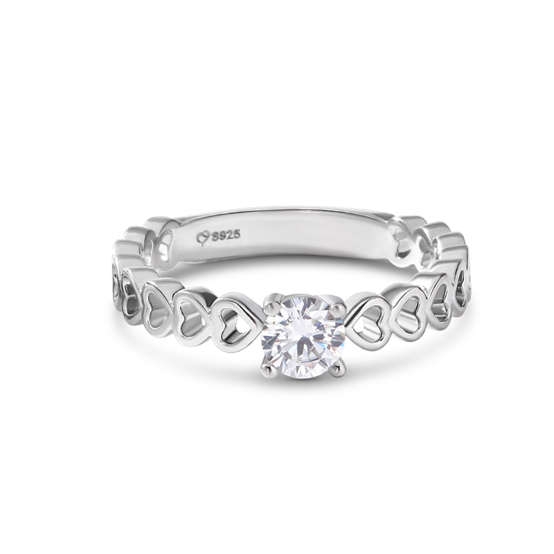 Round Cut Sterling Silver Women's Ring