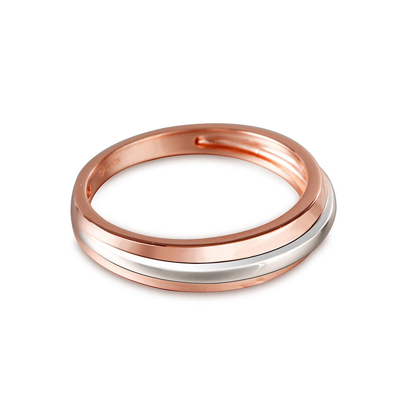 Juelvia Two Tone Sterling Silver Men's Band