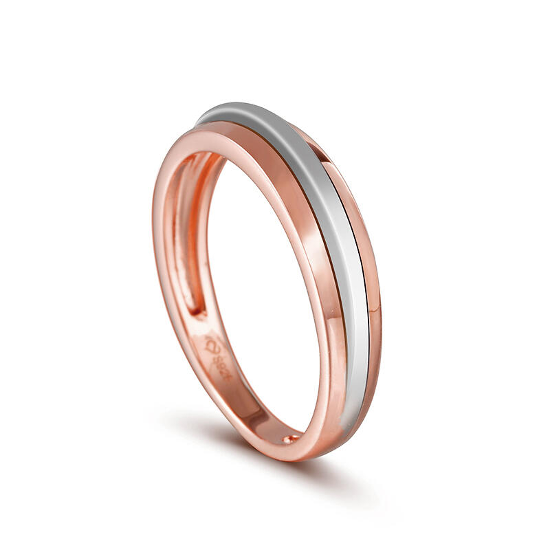 Juelvia Two Tone Sterling Silver Men's Band