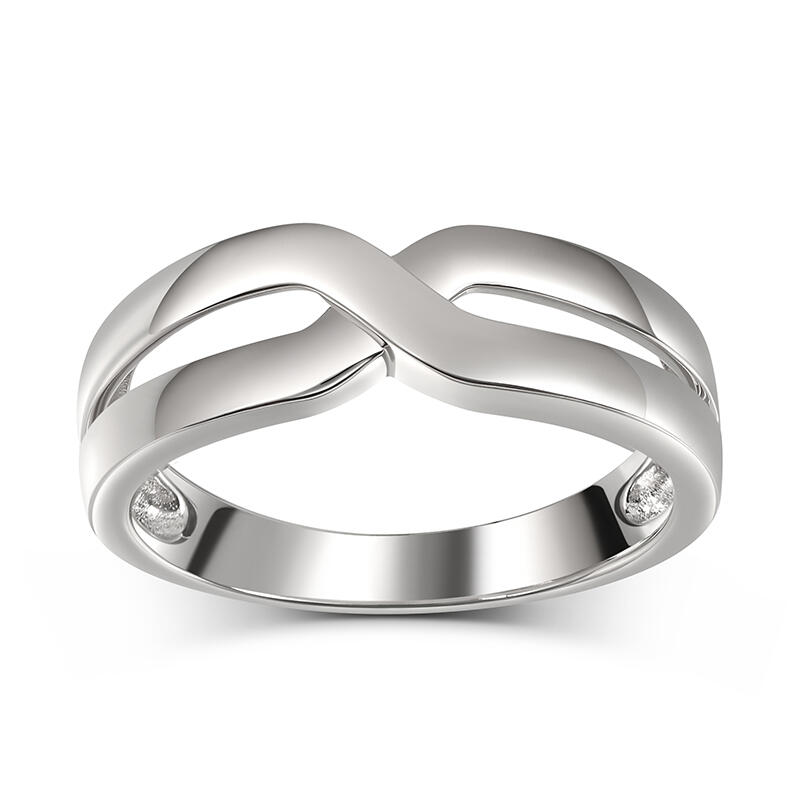 Crossover Sterling Silver Men's Band