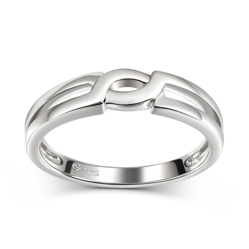 Crossover Sterling Silver Men's Band