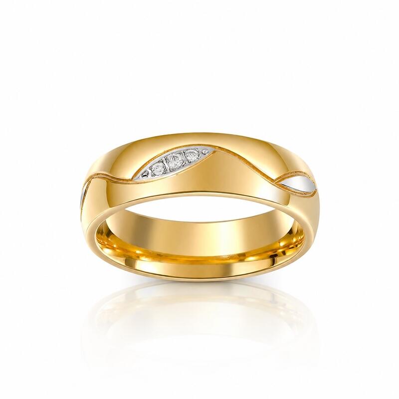 Gold Tone Titanium Steel Women's Band