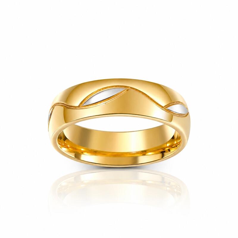 Gold Tone Titanium Steel Men's Band