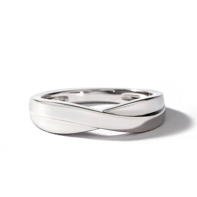 Juelvia Stylish Crossover Sterling Silver Men's Band