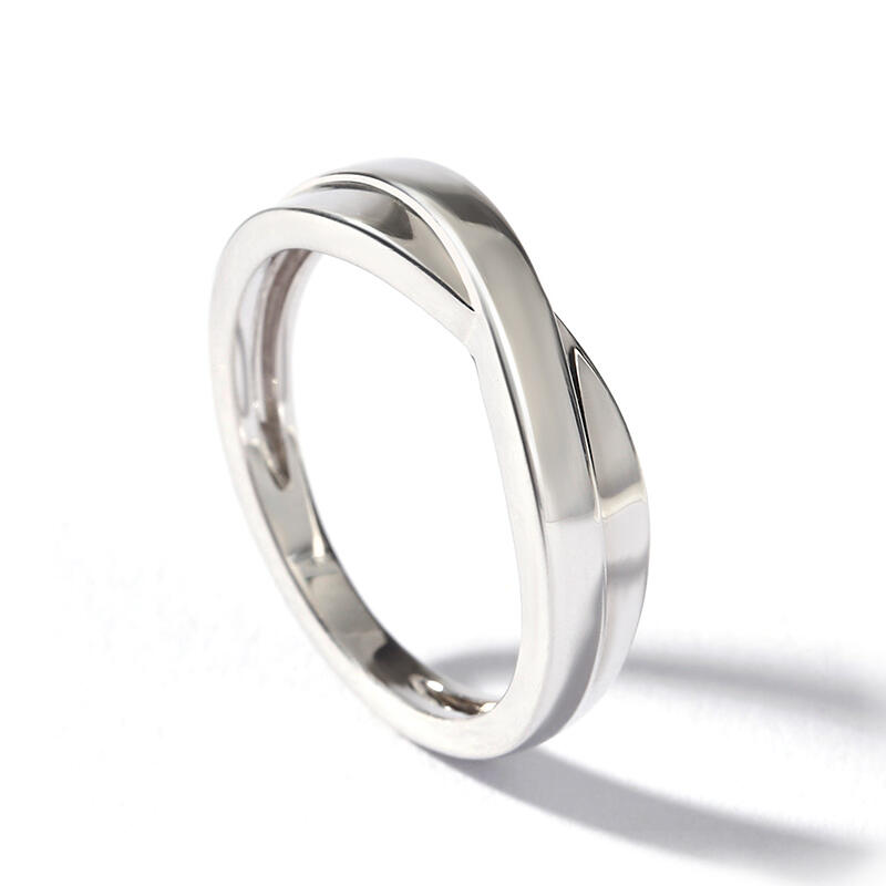 Juelvia Stylish Crossover Sterling Silver Men's Band