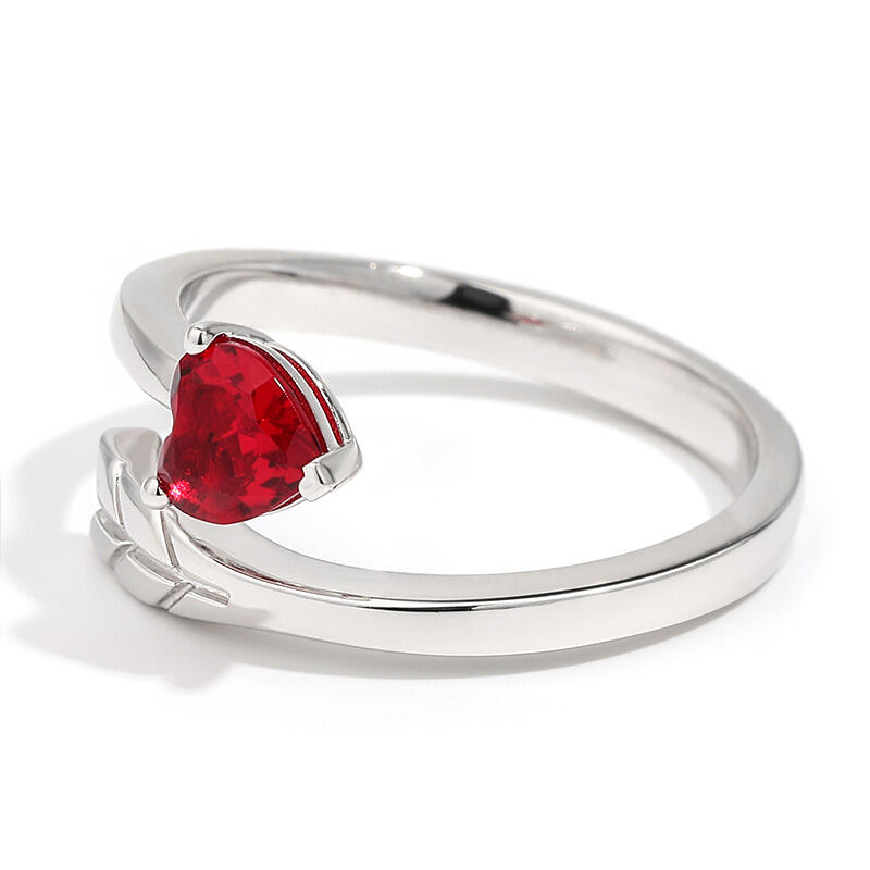 Juelvia "Cupid's Arrow" Heart Cut Sterling Silver Ring