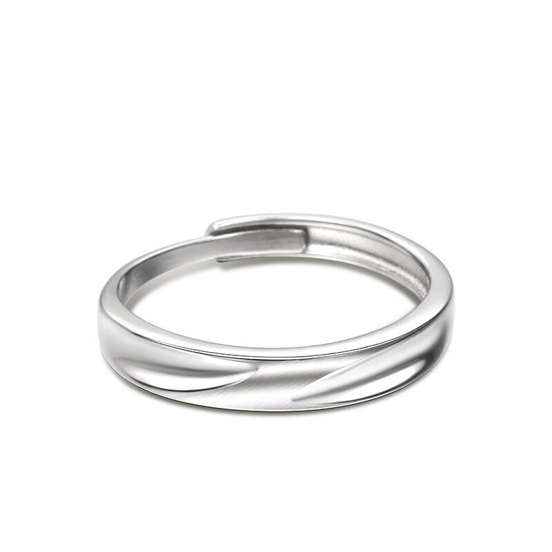 "Love Never Fails" Simple Matte Adjustable Sterling Silver Men's Band