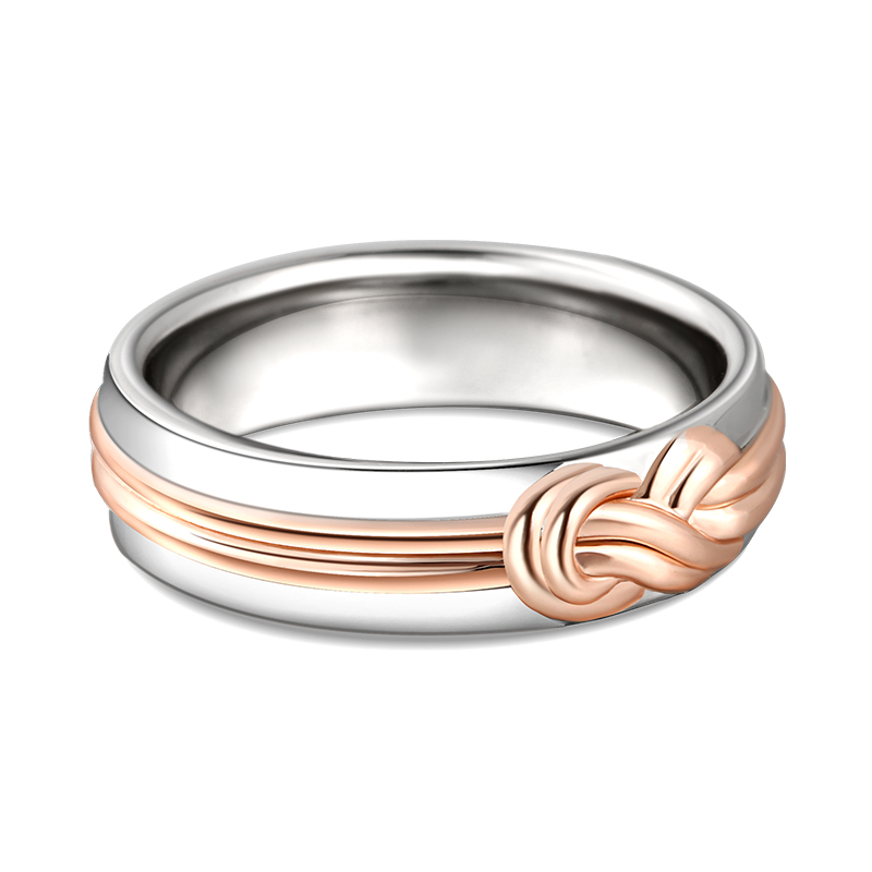 Juelvia "Eternal Connection" Knot Design Sterling Silver Women's Band