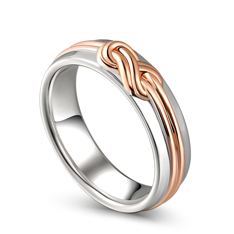 Juelvia "Eternal Connection" Knot Design Sterling Silver Women's Band