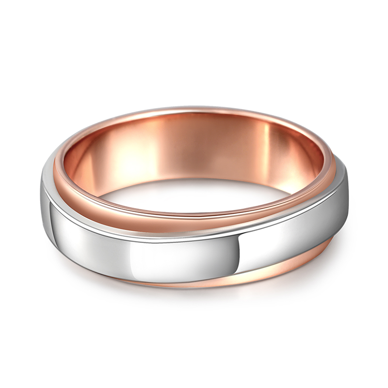 "Forever Promise" Two Tone Sterling Silver Men's Band