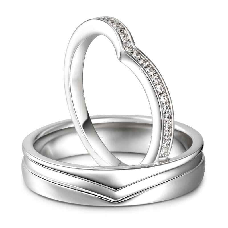 Juelvia "Everlasting Us" Sterling Silver Couple Rings