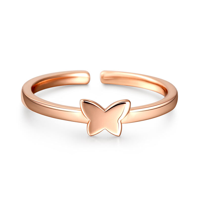 "Romanticism" Butterfly Design Adjustable Sterling Silver Women's Band