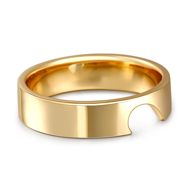 Juelvia Half Heart Design Sterling Silver Men's Band