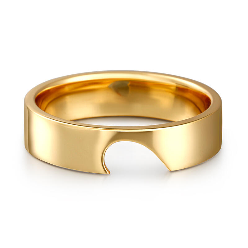 Juelvia Half Heart Design Sterling Silver Men's Band
