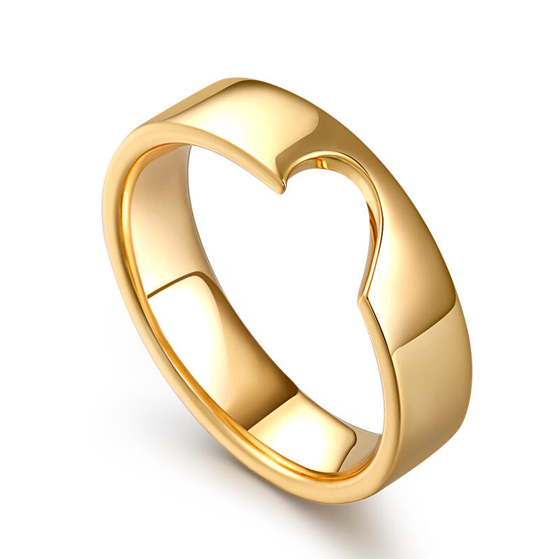 Juelvia Half Heart Design Sterling Silver Men's Band