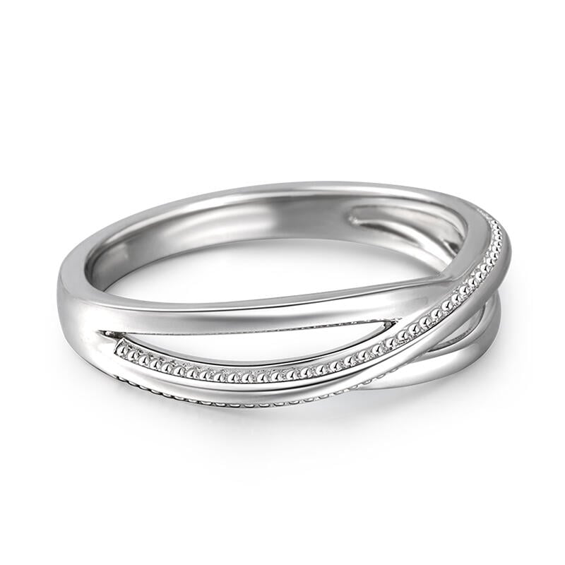 Juelvia "Eternal Promise" Crossover Design Sterling Silver Men's Band