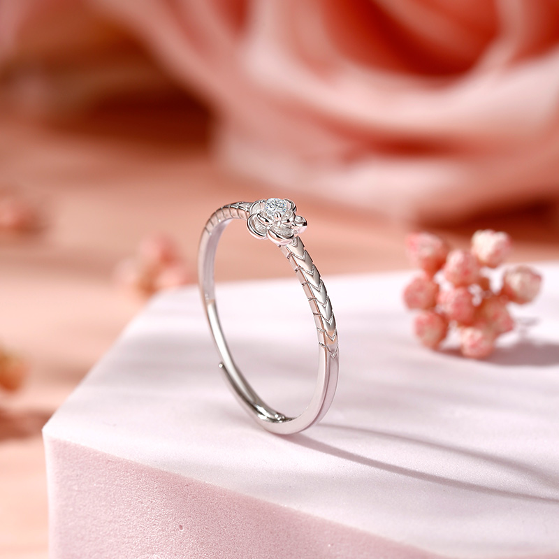 Silver Flower Ring US