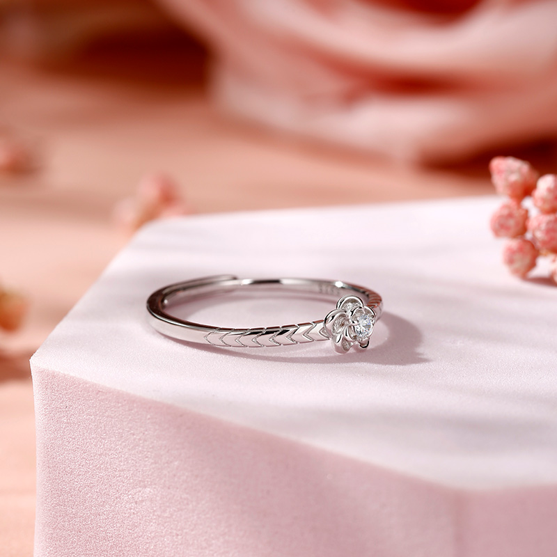 Silver Flower Ring US