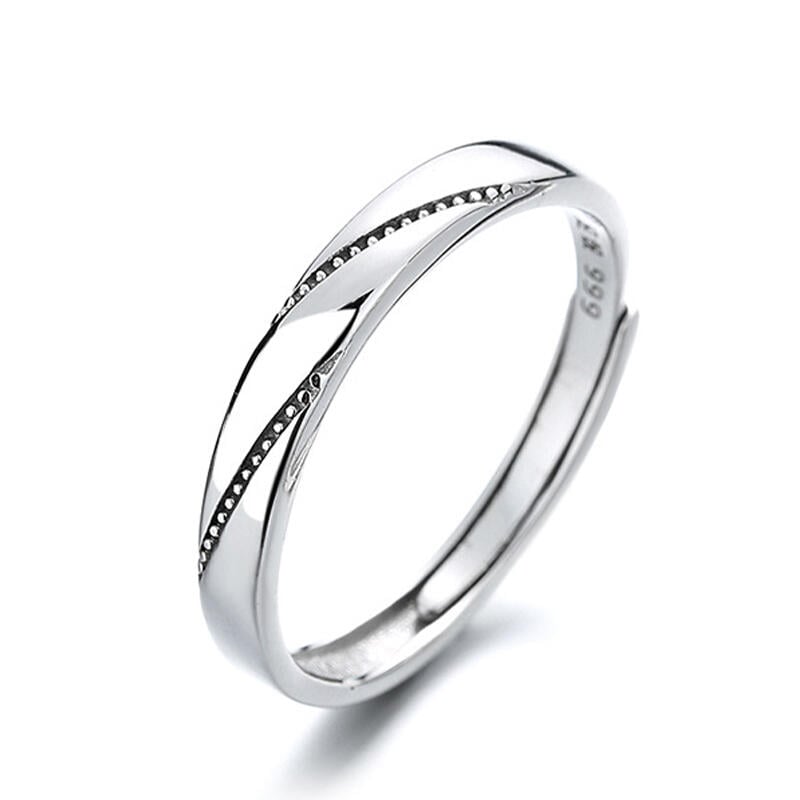 Simple Sterling Silver Adjustable Men's Band