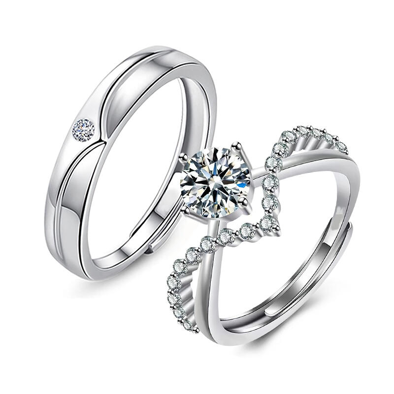 "My Eternity" Sterling Silver Adjustable Couple's Rings