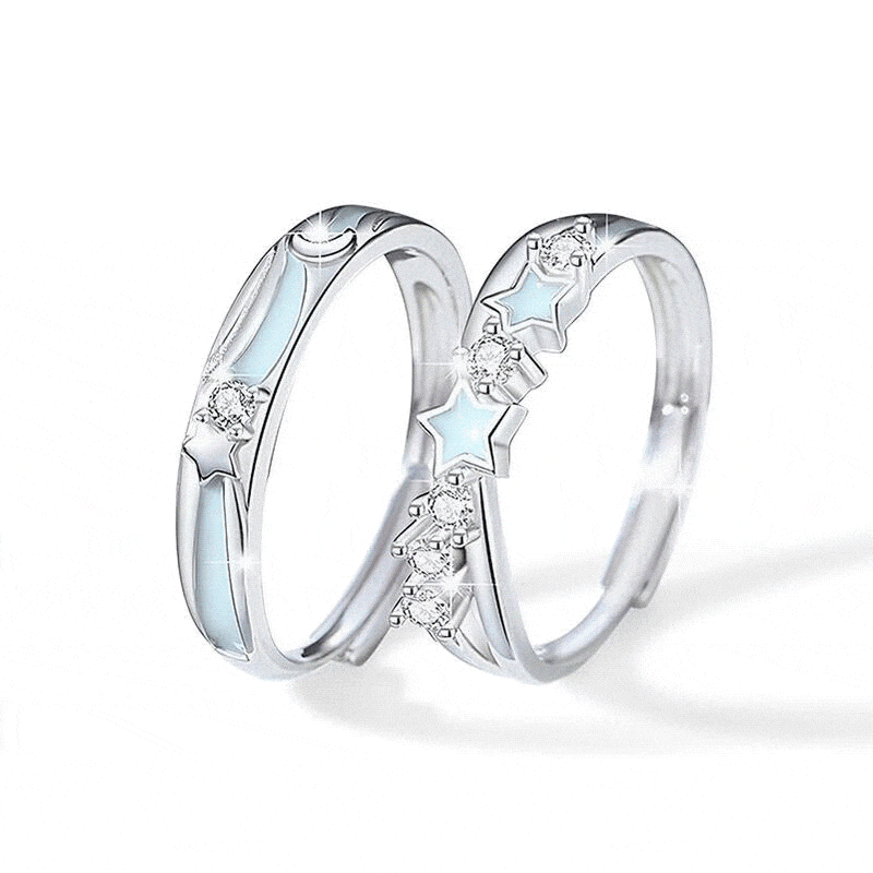 Star Light Romantic Couple Engagement Ring