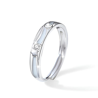 Juelvia Star Light Romantic Couple Engagement Ring