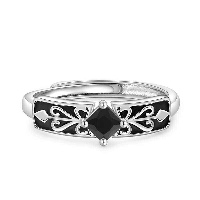 Cool Black Knight Adjustable Men Ring Sterling Silver