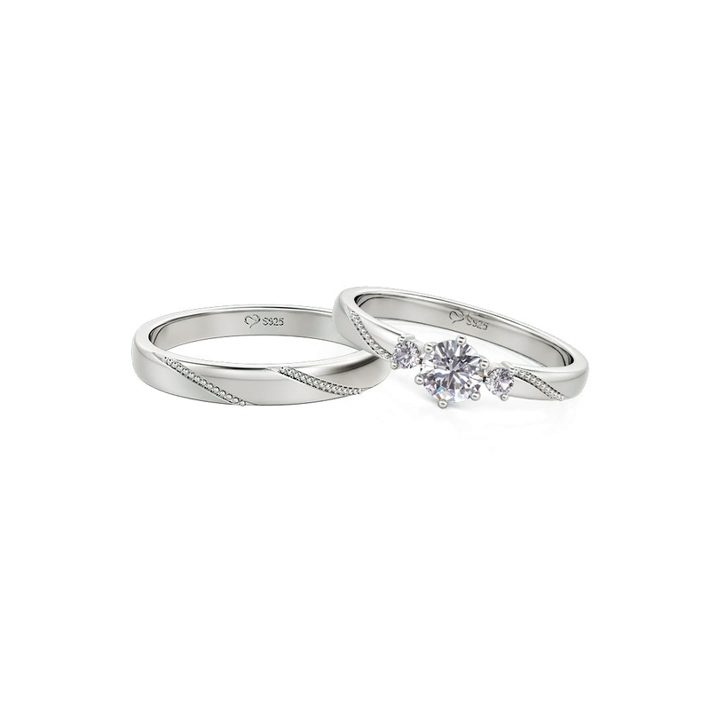 Simple Couple Rings - view 1
