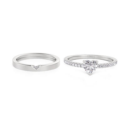 Juelvia Classic Custom Heart Couple Rings