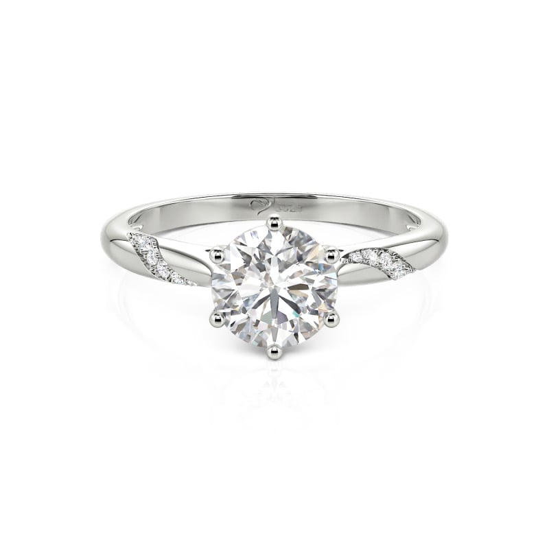 Custom Twist Design Solitaire Wedding Band for Women