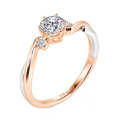 Juelvia Two Tone Three Stone Custom Birthstone Twist Ring
