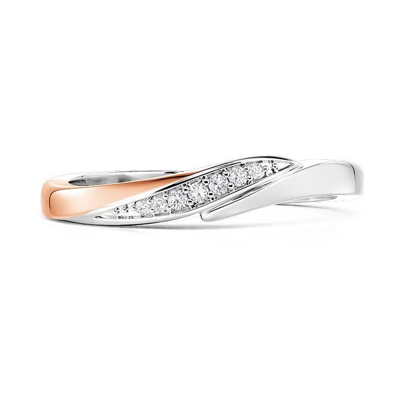 Curved Twisted Two-Tone Women's Wedding Band