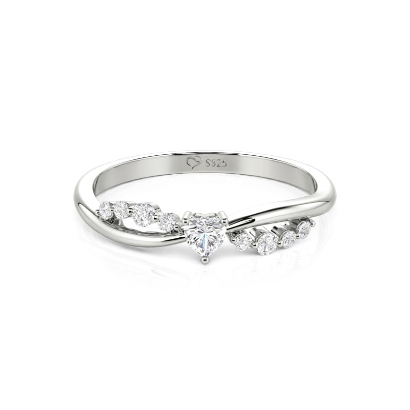 Custom Twist Heart Wedding Ring