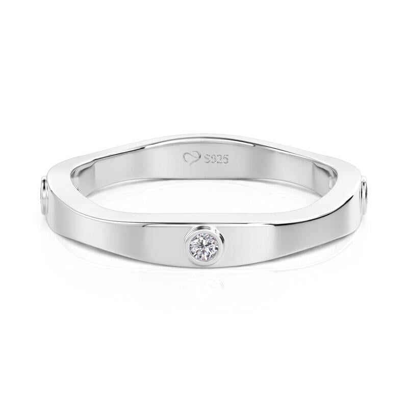 Classic Solitaire Wedding Ring for Men Sterling Silver
