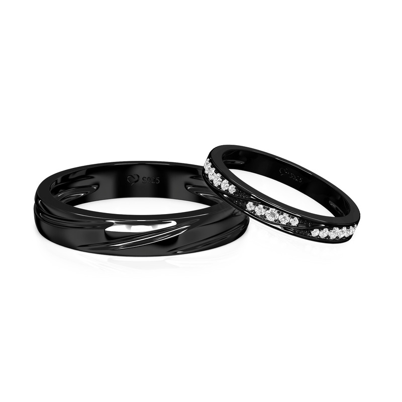 Black Couple Rings - view 1