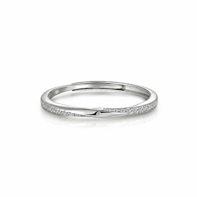 Minimalist Twist Adjustable Open Ring for Women