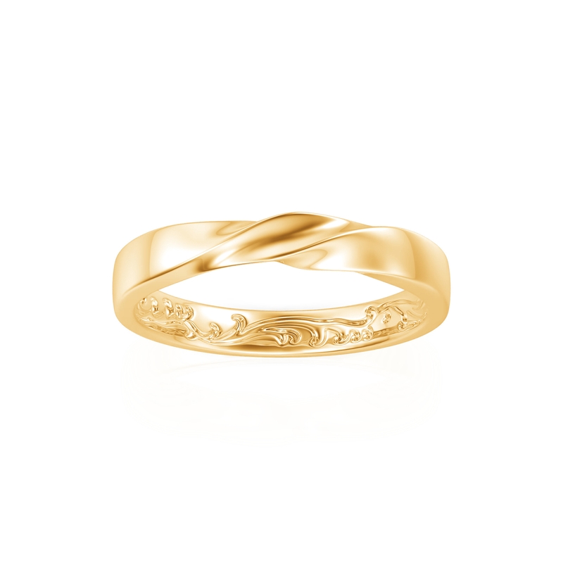 Juelvia Twisted Engraved Vine Wedding Band for Men