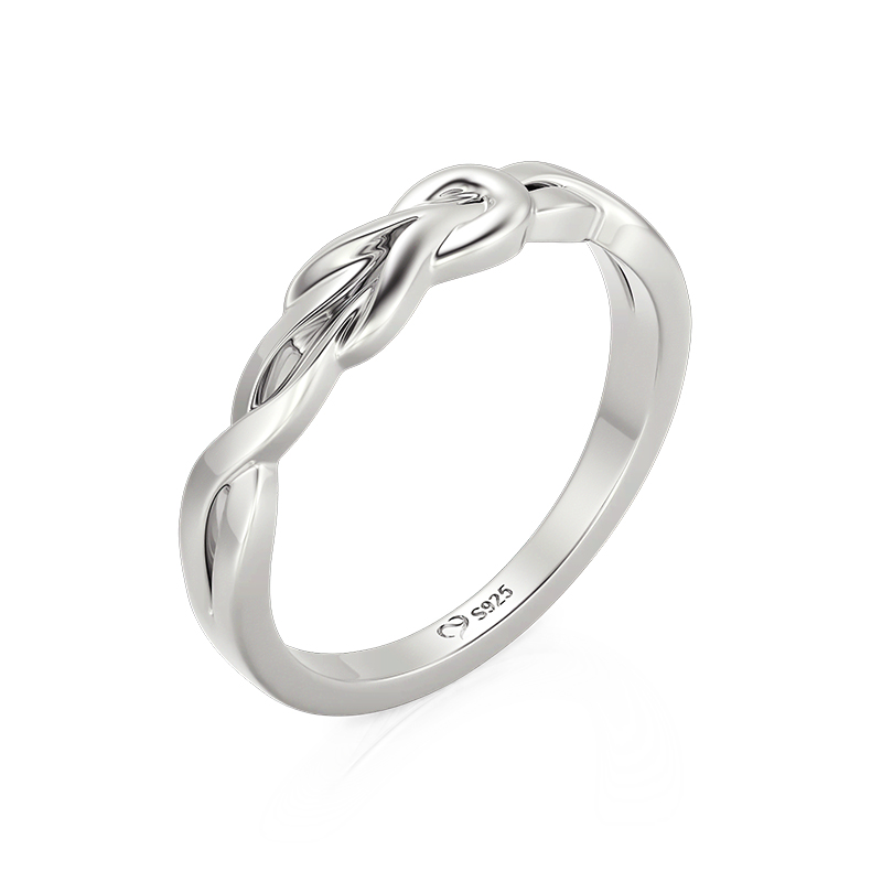Juelvia Hercules Knot Twist Plain Wedding Band for Men