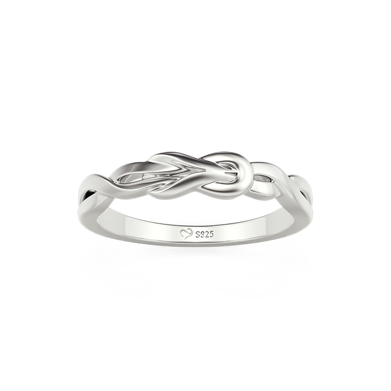 Juelvia Hercules Knot Twist Plain Wedding Band for Men