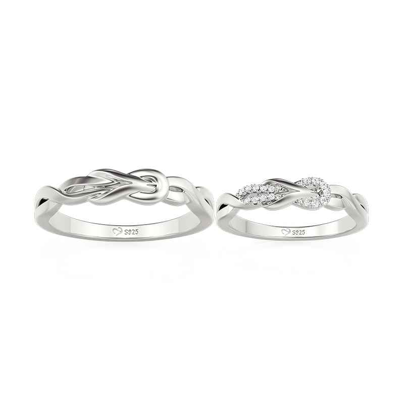 Juelvia Classic Hercules Knot Twist Couple Ring Set
