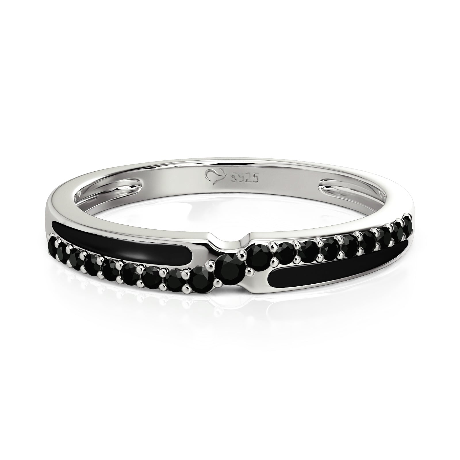 Minimalist Black Twisted Wedding Band for Men