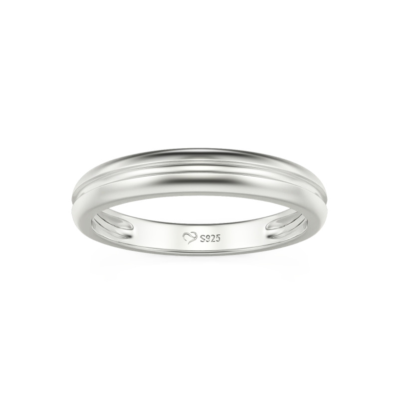 Juelvia Custom Polished Men's Wedding Band 10K/14K/18K Gold Platinum