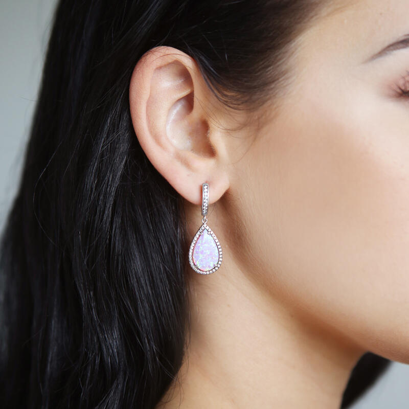 Juelvia Dreamlike Pink-Purple Opal Earrings