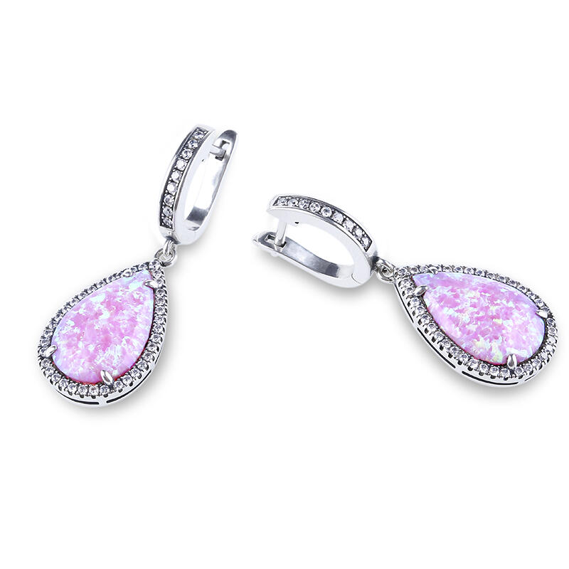 Juelvia Dreamlike Pink-Purple Opal Earrings
