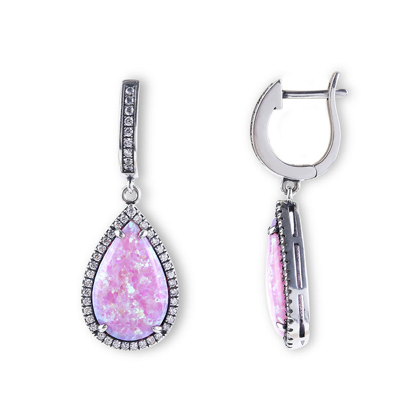 Juelvia Dreamlike Pink-Purple Opal Earrings