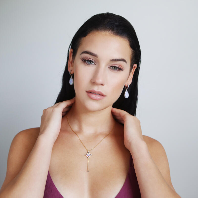 Juelvia Dreamlike Pink-Purple Opal Earrings