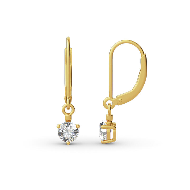Simple Round Cut Sterling Silver Drop Earrings