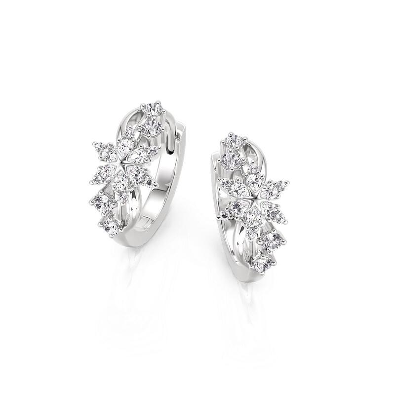 Fashion Snowflake Particle Hoop Earrings